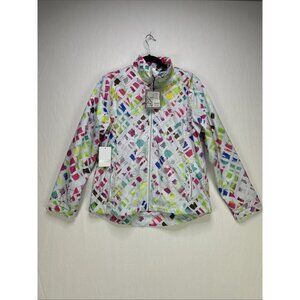 Dolcezza Sport Jacket Womens Size Small NWT Urban Texture Cyan Golf Wear